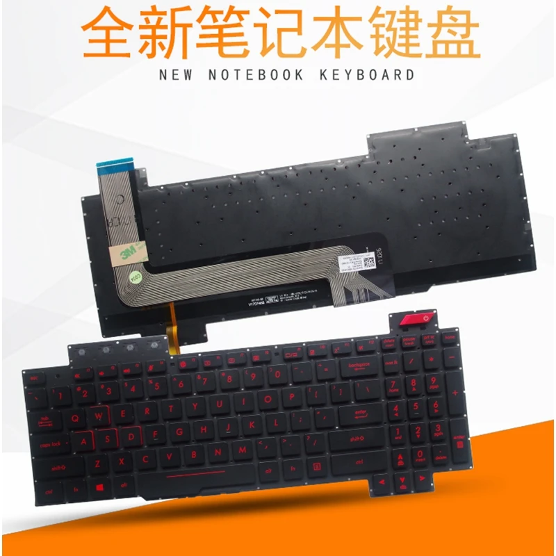 Retroiluminado Teclado do Portátil para Asus Rog Fx63 Fx63v Fx503 Fx503vm Fx503vd Zx63ve Fz63v Gl503vs us ru