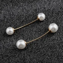 Корейский стиль популярная двухголовая жемчужная брошь-спираль a-линия брошь свитер декольте Броши с манжетой украшения одежды