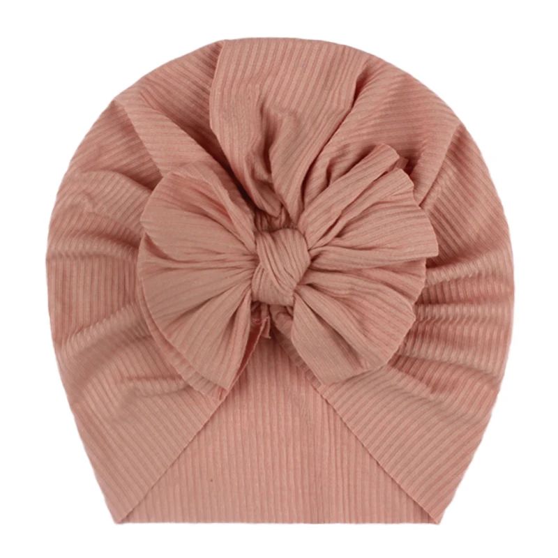 Kids Hats Lovely Bowknot Baby Girl Hat Big Bows Newborn Baby Turban Hats Infant Toddler Solid Color Beanie Cap Bonnet Hot Baby Accessories