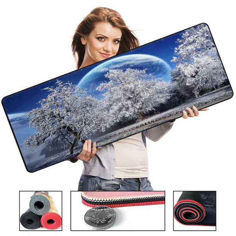 

300*700*2mm Size Nature Style Big Gaming Mouse Pad Speed Locking Edge Mouse Keyboards Mat Grande Mousepad for Overwatch Dota
