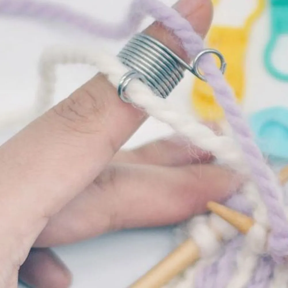 19 мм Threader разветвитель металлический вязальный Thimble DIY свитер вязальный инструмент пальцевые пряжки крючки пальцевая катушка швейные инструменты аксессуар