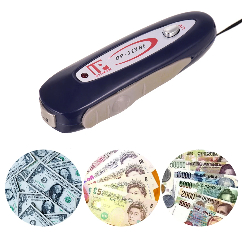 

10PCS 2in1 Portable Mini Money Detector Counterfeit Cash Currency Banknote Checker Tester with Magnetic & UV Light for USD EURO