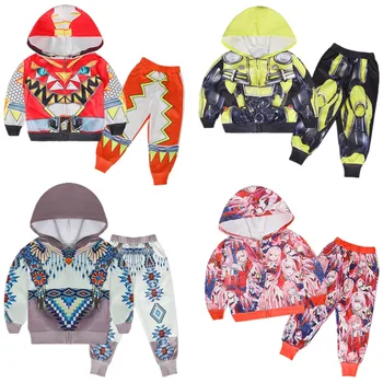 

Toddler Girl Winter Clothes Anime Cartoon Hoodies Chidren Sweatshirt Set Spring Autumn Casual Boys Jacket + Pants 2Pcs Outfits