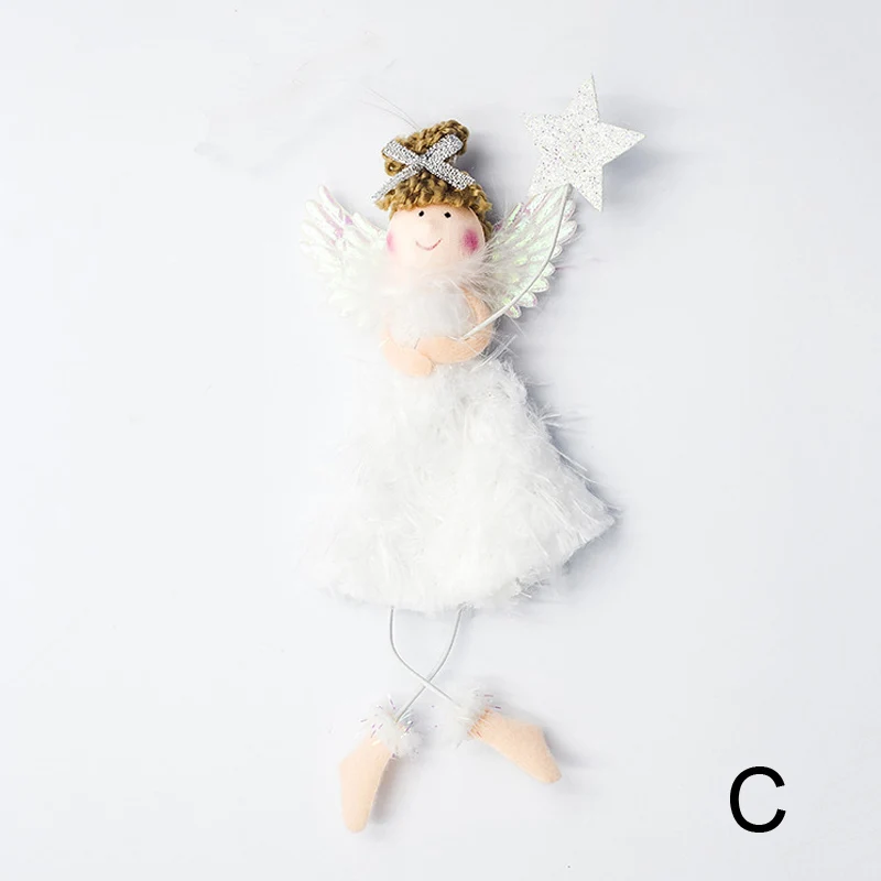 Рождественская кукла кулон милый Ангел плюшевые куклы игрушки для девочек цветочной гирляндой, украшения для детей рождественское платье EVA Подарок витрины для подвешивания