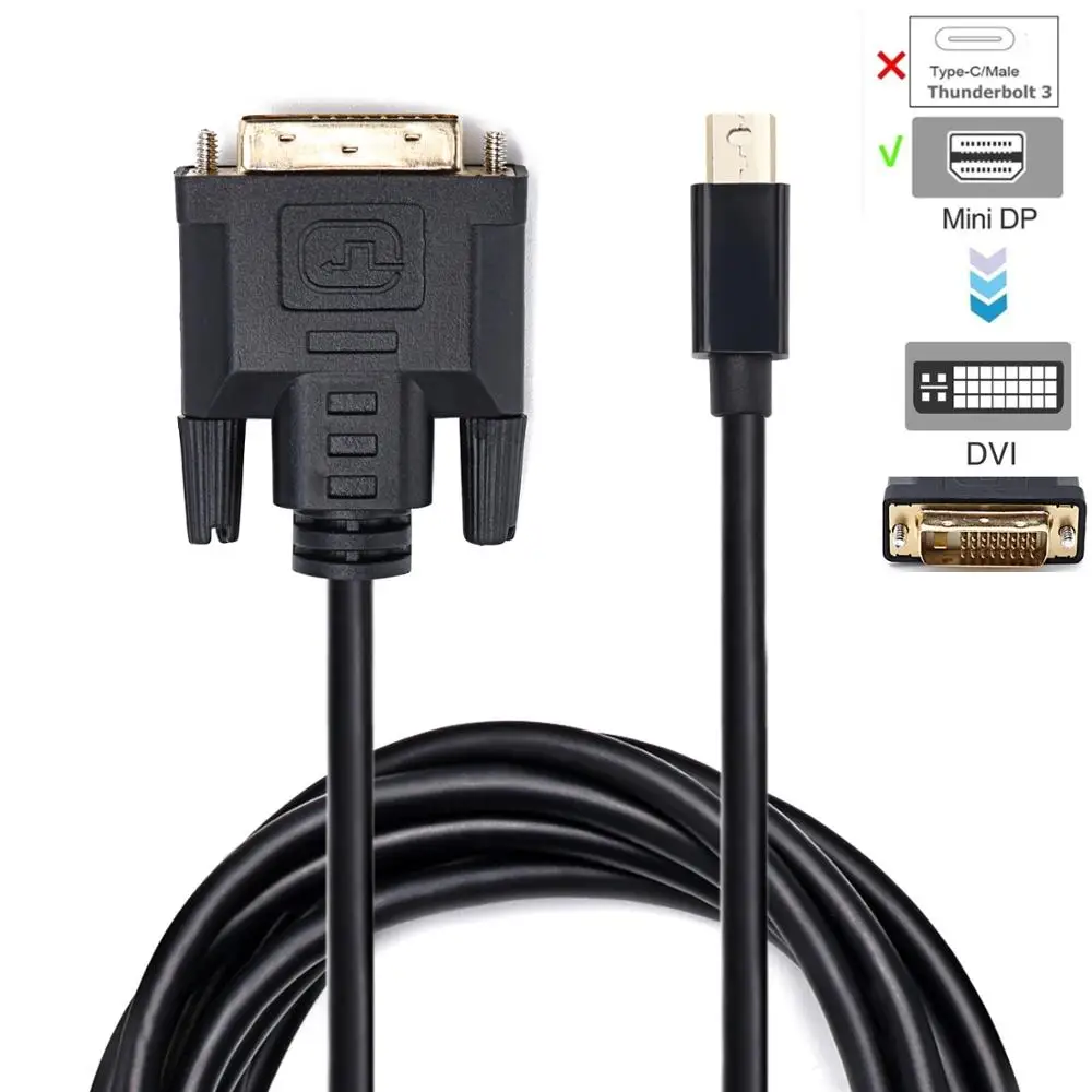 Thunderbolt MINI Displayport общественный к DVI компьютерный Аудио Видео адаптер кабель|Кабели