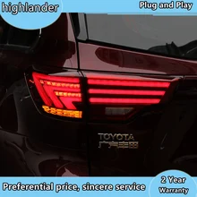 car styling For Toyota Highlander taillights Highlander lights dedicated car light led taillight assembly with hid kit 2pcs