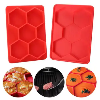 

Hexagon Shape 5-Hole Square Hamburger Mold Silicone Mould for Hamburger Press Meat Pie Press Burger Maker Mold Kitchen Tools