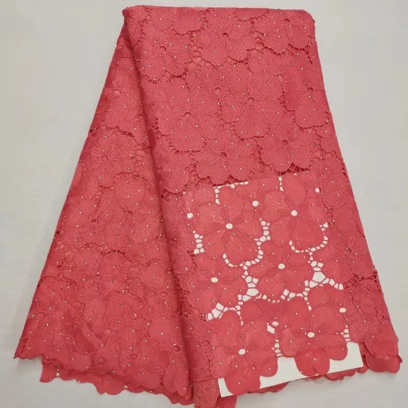 Африканская французская кружевная ткань высококачественное гипюровое кружево горячая Распродажа водорастворимое молочное кружево нигерийская кружевная ткань для женщин 5 ярдов/партия