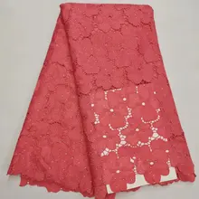 Африканская французская кружевная ткань высококачественное гипюровое кружево горячая Распродажа водорастворимое молочное кружево нигерийская кружевная ткань для женщин 5 ярдов/партия