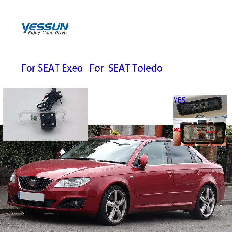 

Yessun CCD Rear View Camera For SEAT Exeo SEAT Toledo Parking Reverse Backup 4 LED CAMERA Car license plate