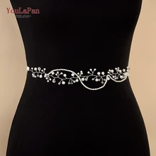 YouLaPan SH93 серебряный пояс со стразами роскошный хрустальный свадебный пояс ручной работы свадебный пояс Блестящий Пояс невесты для невесты