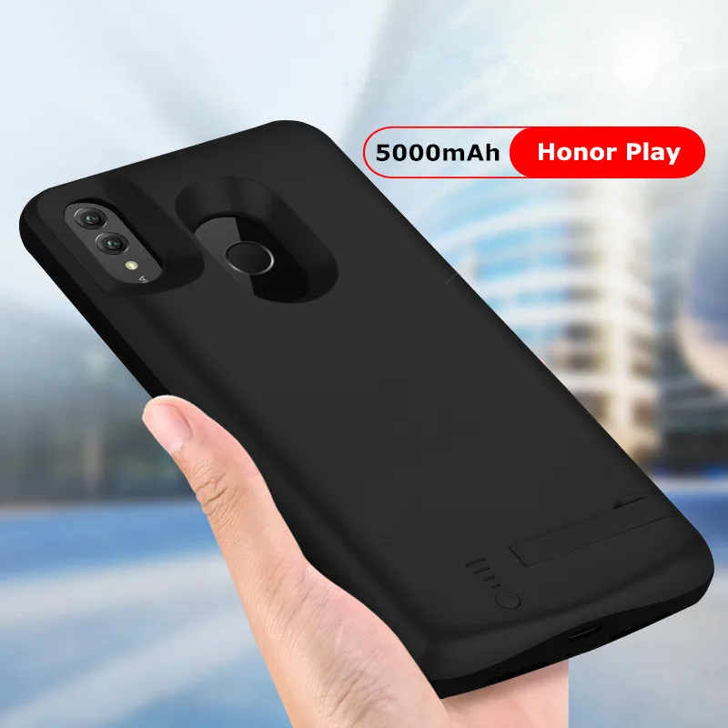 KQJYS 5000mAh Чехол для портативного зарядного устройства с подставкой для huawei Honor Play power Box