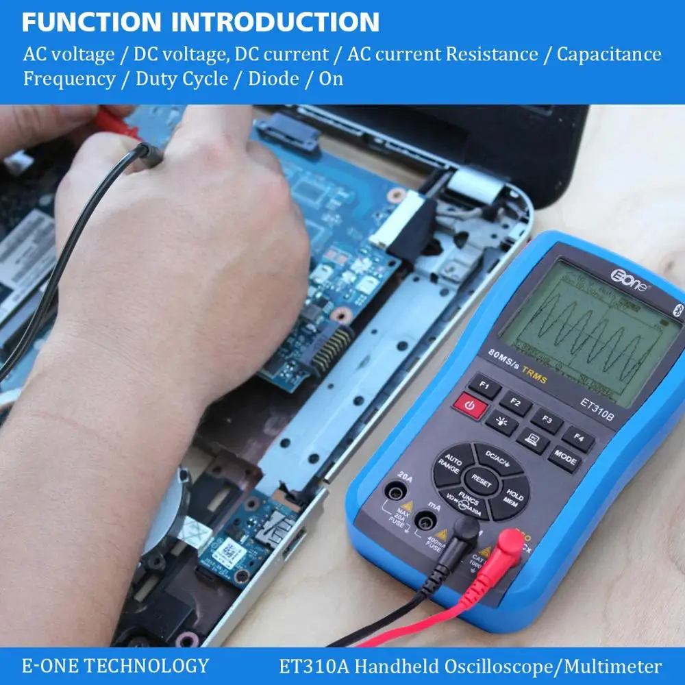 ET310B цифровой мультиметр, захват формы волны, Автоматический диапазон электриков, интегрированный персональный Ручной осциллограф