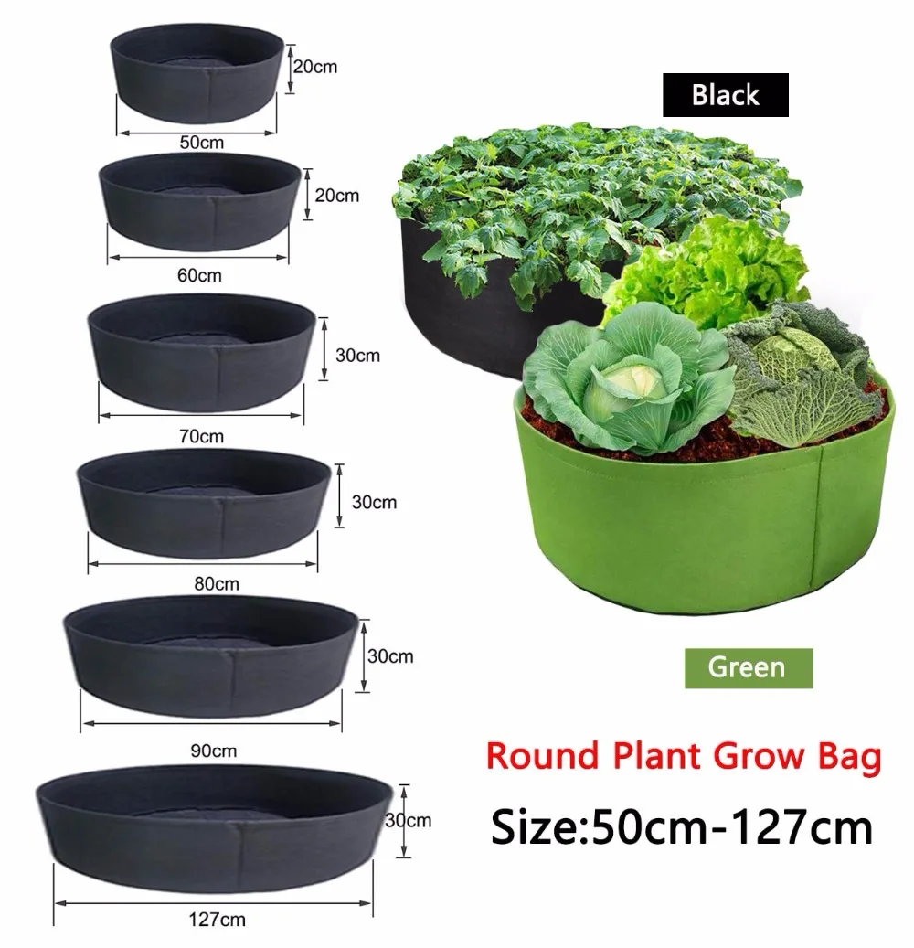 6 Size Round Shape Vegetable Plants Grow Bag For Home Garden Cultivation Pot Fabric  Fruit   Growing Bags Planter