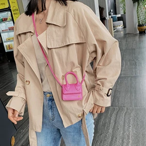 Модная супермини маленькая сумка-мессенджер для девочек, роскошная дизайнерская симпатичная сумка через плечо, Брендовая женская сумка через плечо с надписью J - Цвет: Ярко-розовый