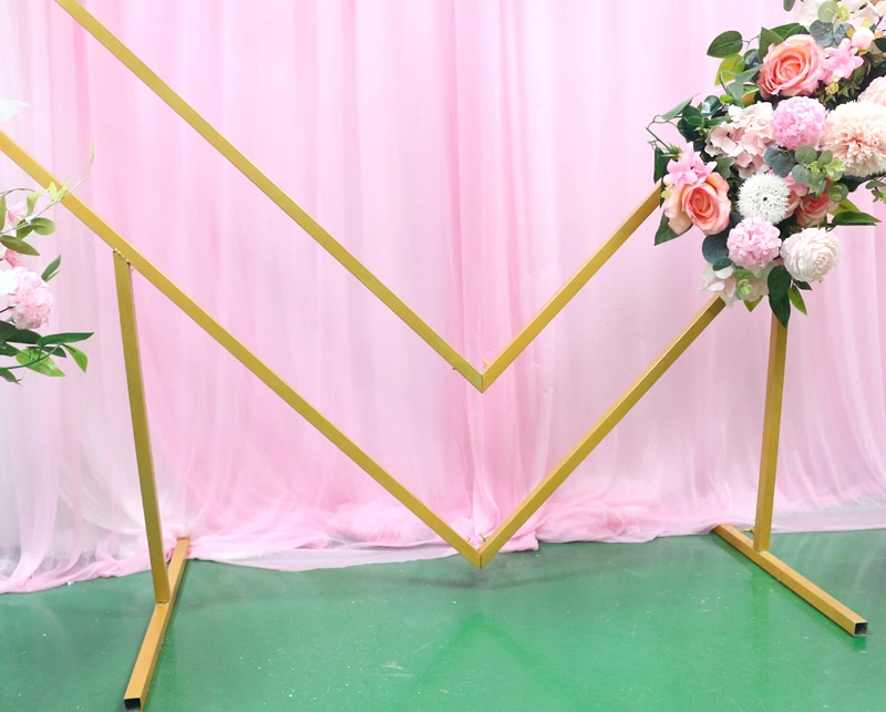 JAROWN Wedding Arch Rhombus Shelf Quadrilateral Geometry Flower Stand Shooting Props Home Party Decoration (3)