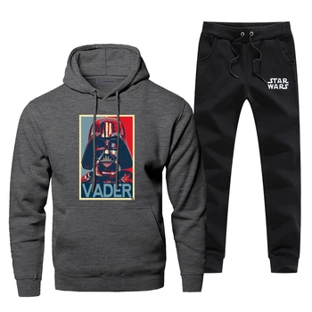 

Star Wars Darth Vader Men Hoodies Sweatshirts Pants Sets Hooded Hoodie Suit Tracksuit 2 PCS Hoody Join The Empir Pullover Set