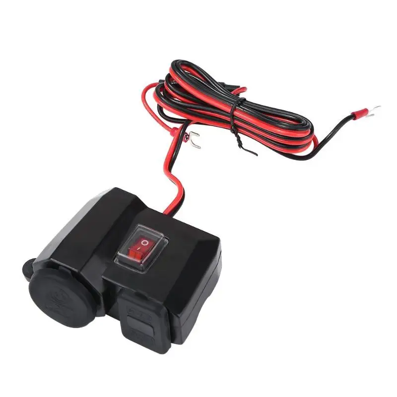 

3 in 1 Outdoor Sports Motorcycle Cigarette Lighter ABS Voltmeter USB Charge Motorcycle Mobile Phone Charger Waterproof USB Quick