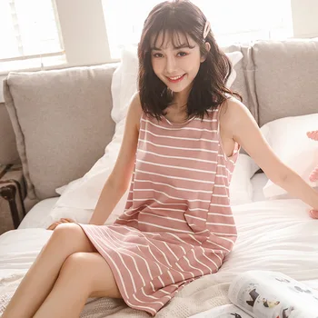 

Summer Sexy Women Sleepwear Dress Home Clothes Woman Cotton Nightdress Lingerie Dress Women's Nightdress Cute for Female Girl