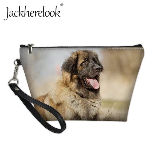 Jackhereook классная немецкая Сумка-косметичка с рисунком леонбергера для леди милый питомец собака несессер Sotrage сумка женский макияж необходимый ящик - Цвет: HMB74Z8