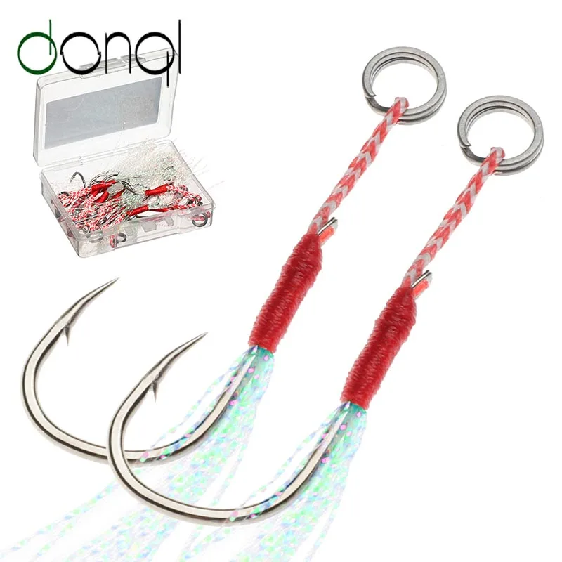 

DONQL5/10/20PSC High Carbon Steel Fishing Lure Slow Jigging Set Barbed Single Circle Fishing Hook With Bright Silk Fishing Hook