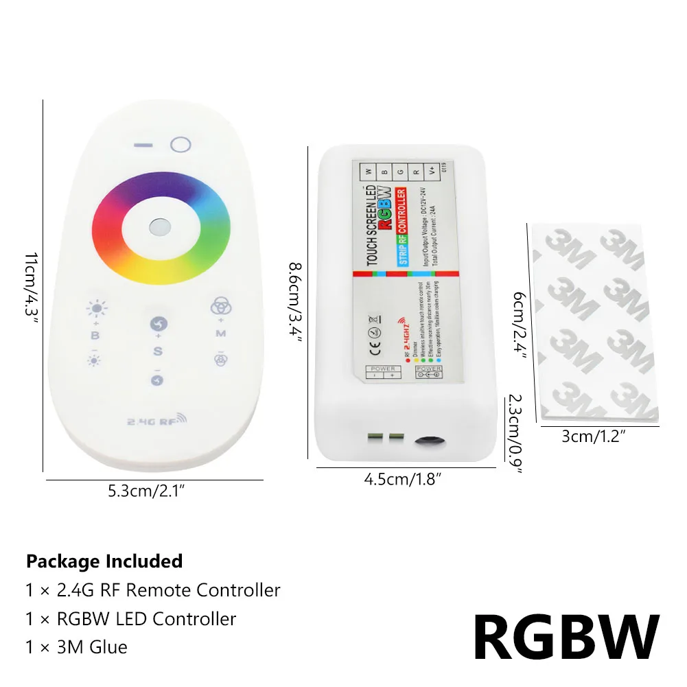 Touch Screen LED RGB/RGBW Strip 2.4G Wireless DC12-24V RF Remote Controller LED Light Touch Screen Dimmer Control System