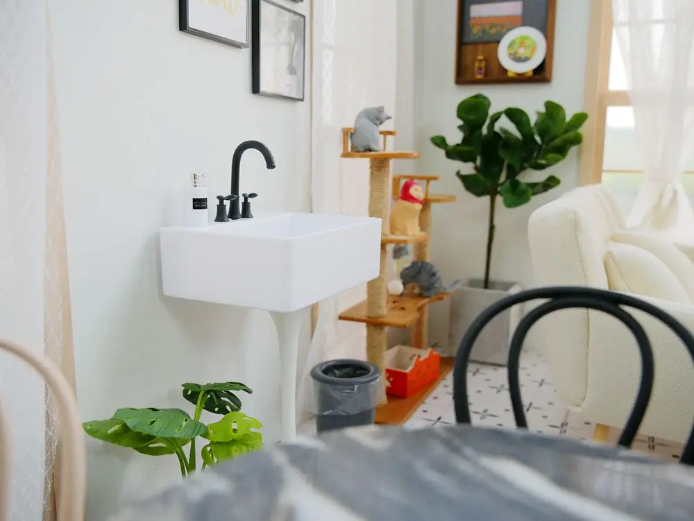 NEW 1/6 Scale Miniature Kitchen Sink Lavatory Wash Basin Faucet for Blyth Barbies Dollhouse Furniture Toys Accessories 6
