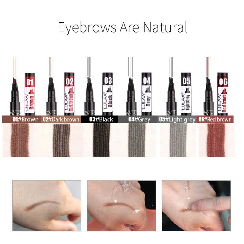 2 шт четырехкулачковый карандаш для бровей водонепроницаемый жидкий карандаш для бровей инструмент для макияжа