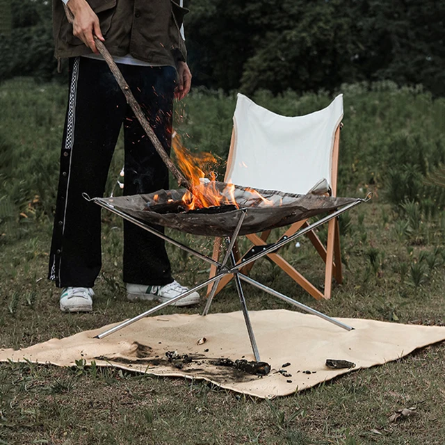 Kemping Tűzálló Ruhával Égetett Szigetelő Szőnyeg Takaró Üveg Bevonatú Hőszigetelő Pad Kültéri Piknik Barbecue - Image 6
