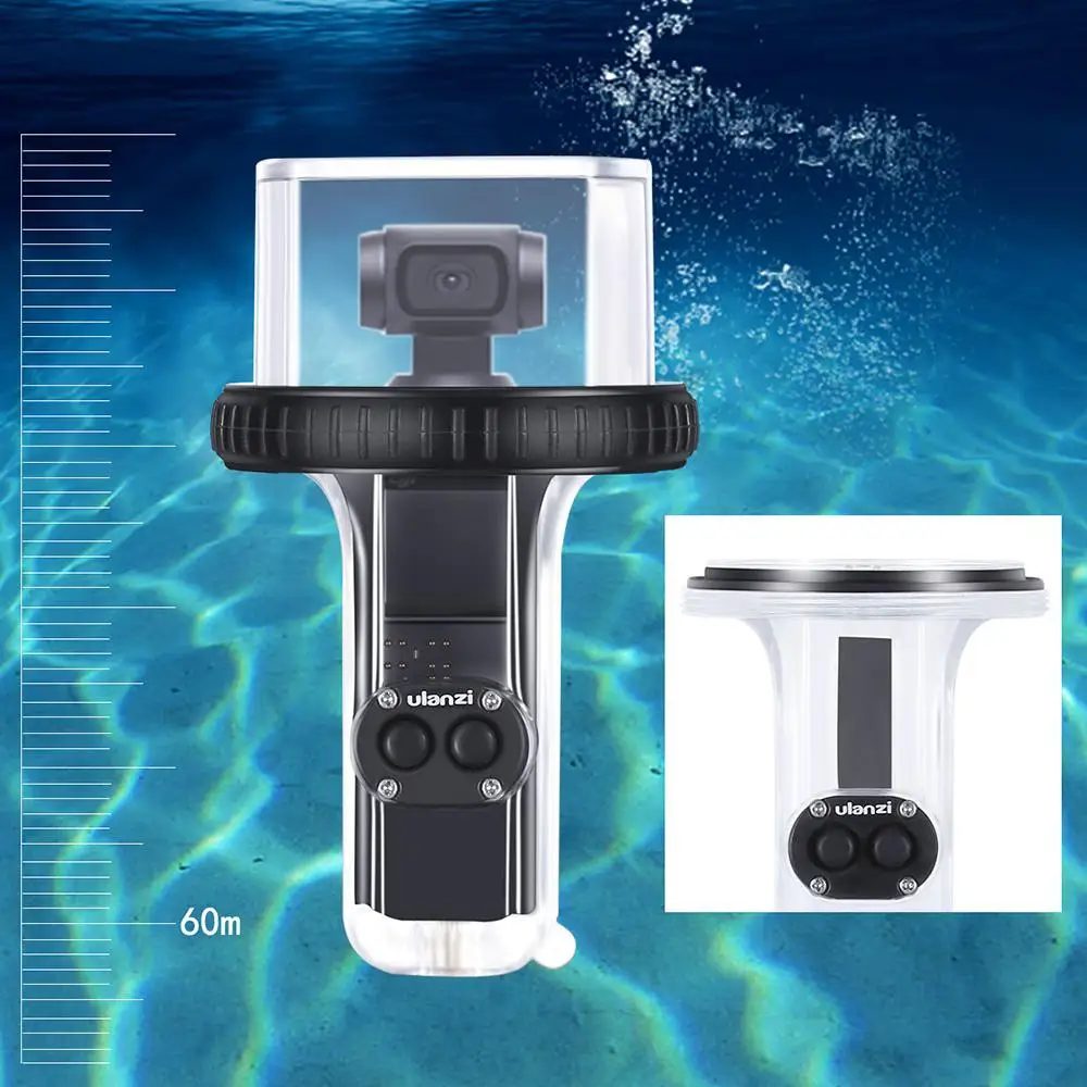 ULANZI Корпус Водонепроницаемый чехол для DJI Osmo Карманный чехол для дайвинга защитный корпус для дайвинга 60 м Глубина камеры Osmo PocketAccessories r60