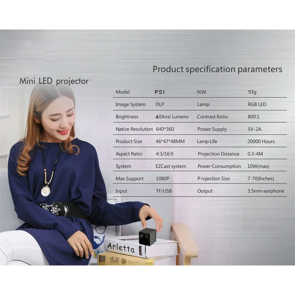 P1S мини WiFi проектор портативный проектор Видео Мультимедиа домашний бизнес Профессиональный проектор для дома аксессуары проэктор