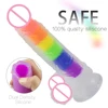 Female Silicone Clitoris Stimulator Sex Tools for Women Rainbow Realistic Jelly Dildos Massage Sex Shop Toys for Adults Products 1