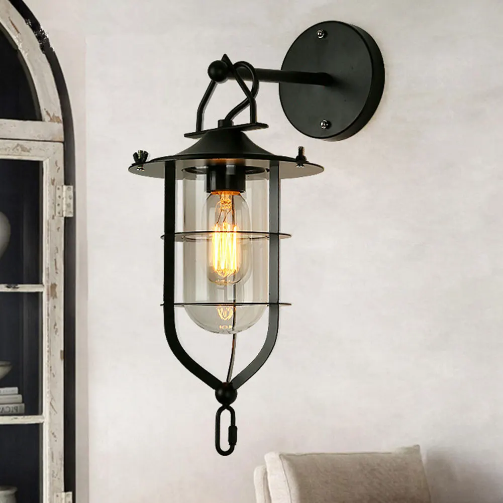 

E27 Loft Iron Wall Lamp Suspension Pendant Home Decor Sconce Light Bedside Coffee Bar Hotel Indoor Bedroom Vintage Industrial