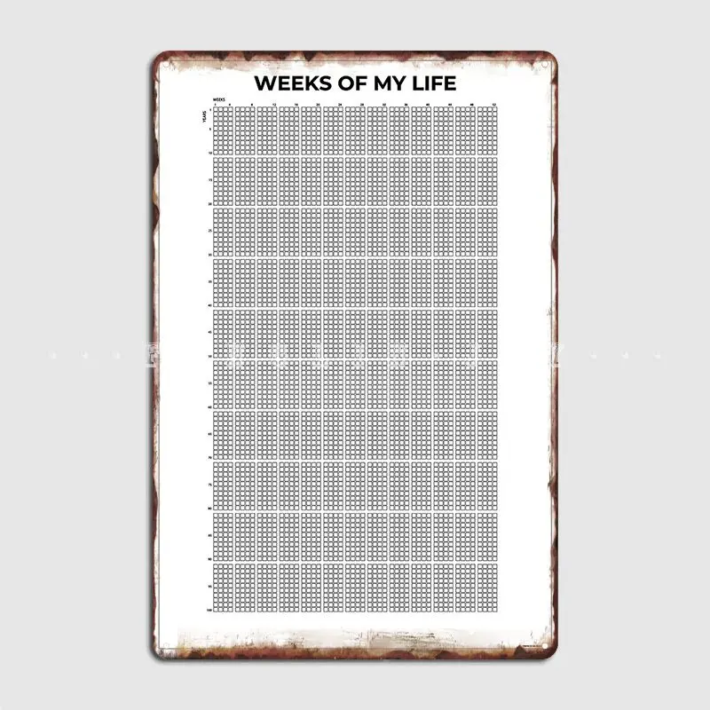 My-Life-In-Weeks-Poster-Metal-Sign-Club-Home-Mural-Vintage-Poster-Tin ...