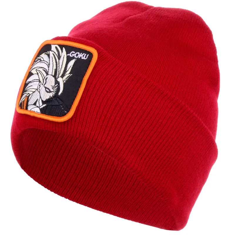 CRUOXIBB Fashion Dragon Ball Winter Beanie Hat for Men Women Solid Hip-hop Casual Cuffed Beanies Bonnet Warm Knitted Hat - Цвет: C red