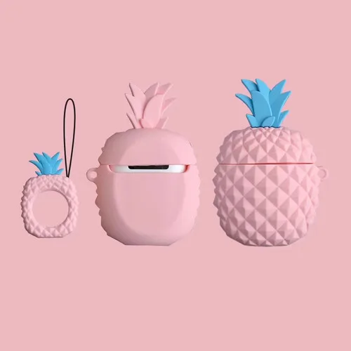 as pic Наушники силиконовый гелевый Чехол для apple Airpods стильная футболка с изображением персонажей видеоигр Обложка воздуха стручки чехол фрукты чехол "Ананас" для Earpods чехол с ремешками на щиколотке - Цвет: as pic