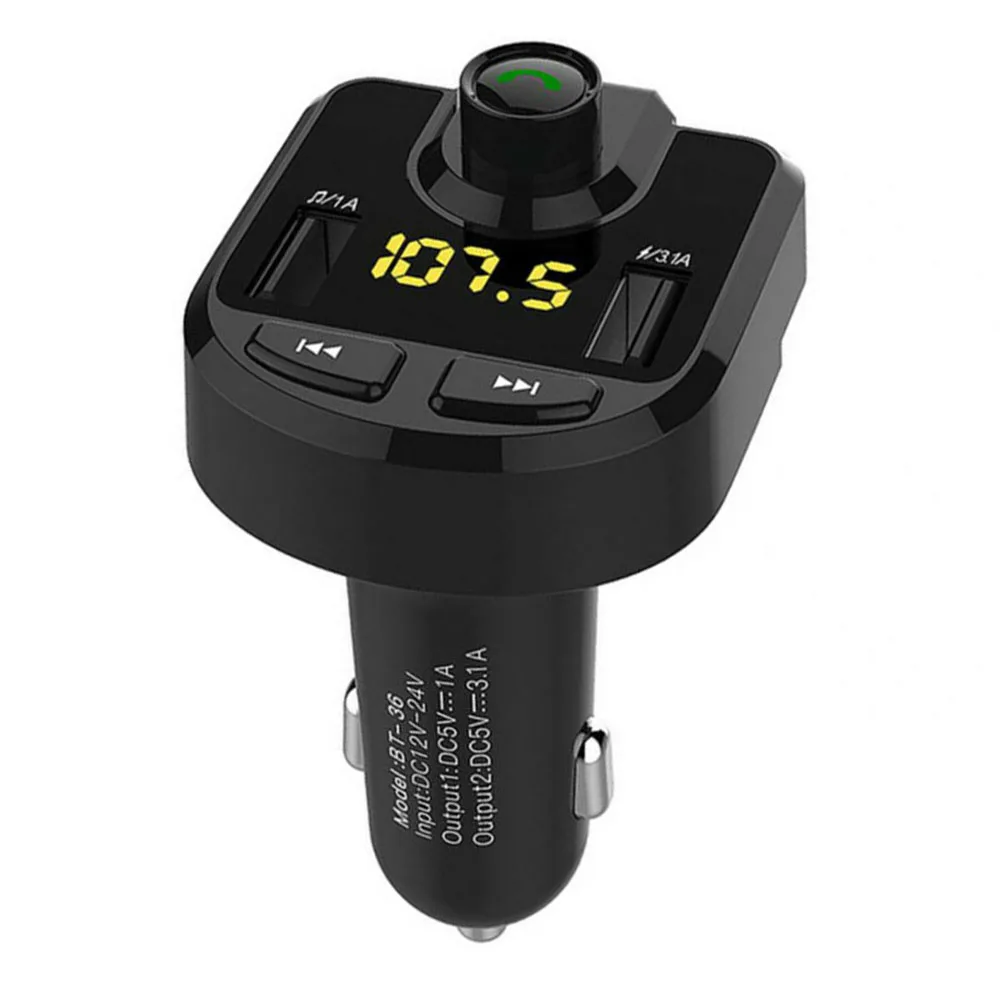 Автомобильный MP3-плеер 12 В 24 в беспроводной Bluetooth Hands-Free FM передатчик двойной USB зарядное устройство внутренний встроенный микрофон Аксессуары