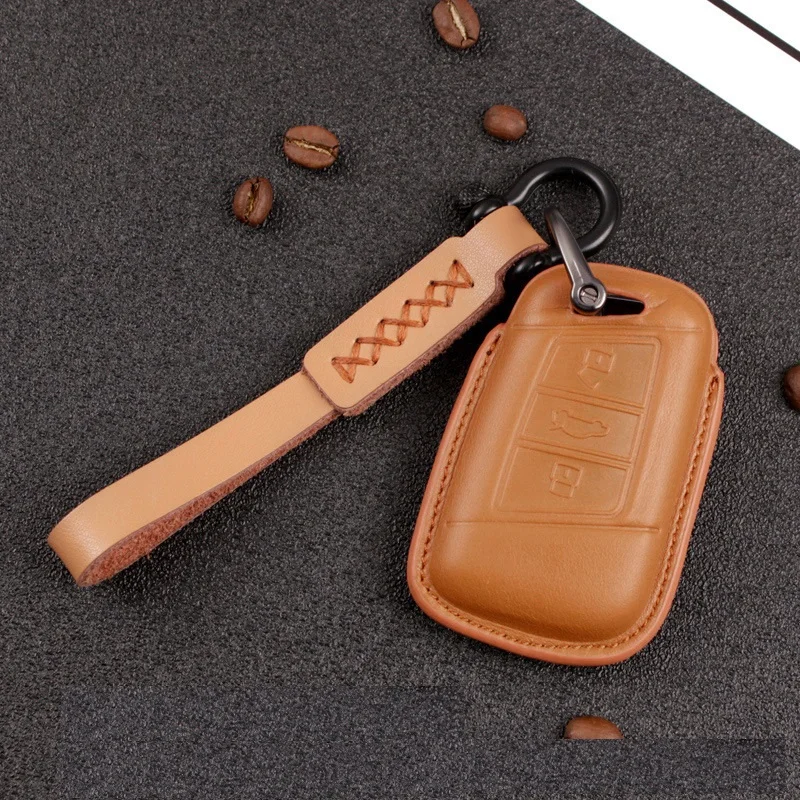 Кожаный чехол для ключей автомобиля для Volkswagen Passat B8 Skoda Superb A7 - Название цвета: brown set 01