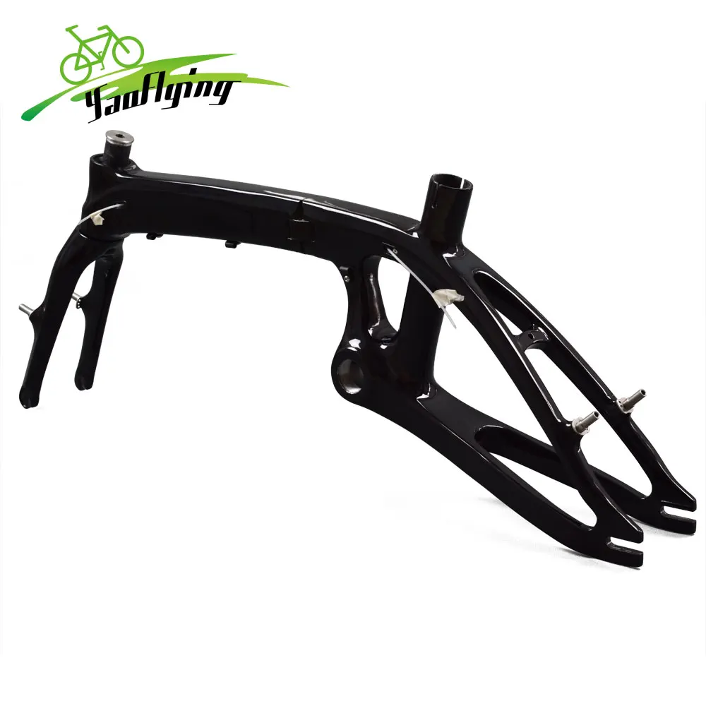 Top Full carbon folding bike frame size in 14inch bisiklet frame BSA V Brake Mini portable carbon road bike frame 2 Top Full carbon folding bike frame size in 14inch bisiklet frame BSA V Brake Mini portable carbon road bike frame 2
