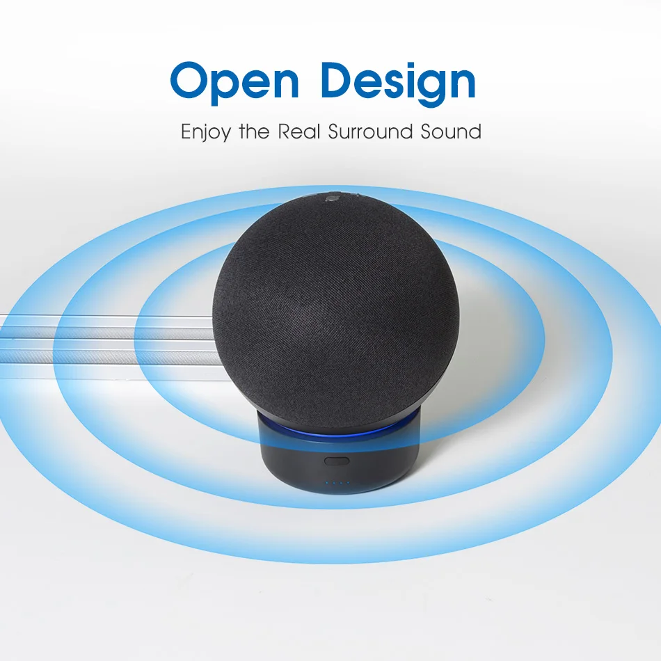 Base de Bateria para o Novo Banco de Potência Portátil para Echo Suporte de Montagem Amazon Alexa Alto-falante 10000mah 4 8h e4 Eco 4th Gen - Image 4