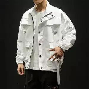 5XL Мужская осенняя куртка Kpop Корейская Свободная верхняя одежда хип-хоп куртка уличная одежда повседневная черная однотонная Толстовка С Карманами - Цвет: 4