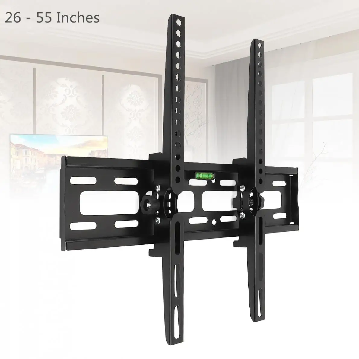 Universal 30KG Adjustable TV Wall Mount Bracket Flat Panel Frame Support 15 Degrees Tilt with Level for 26 - 55 Inch LCD LED | Электроника