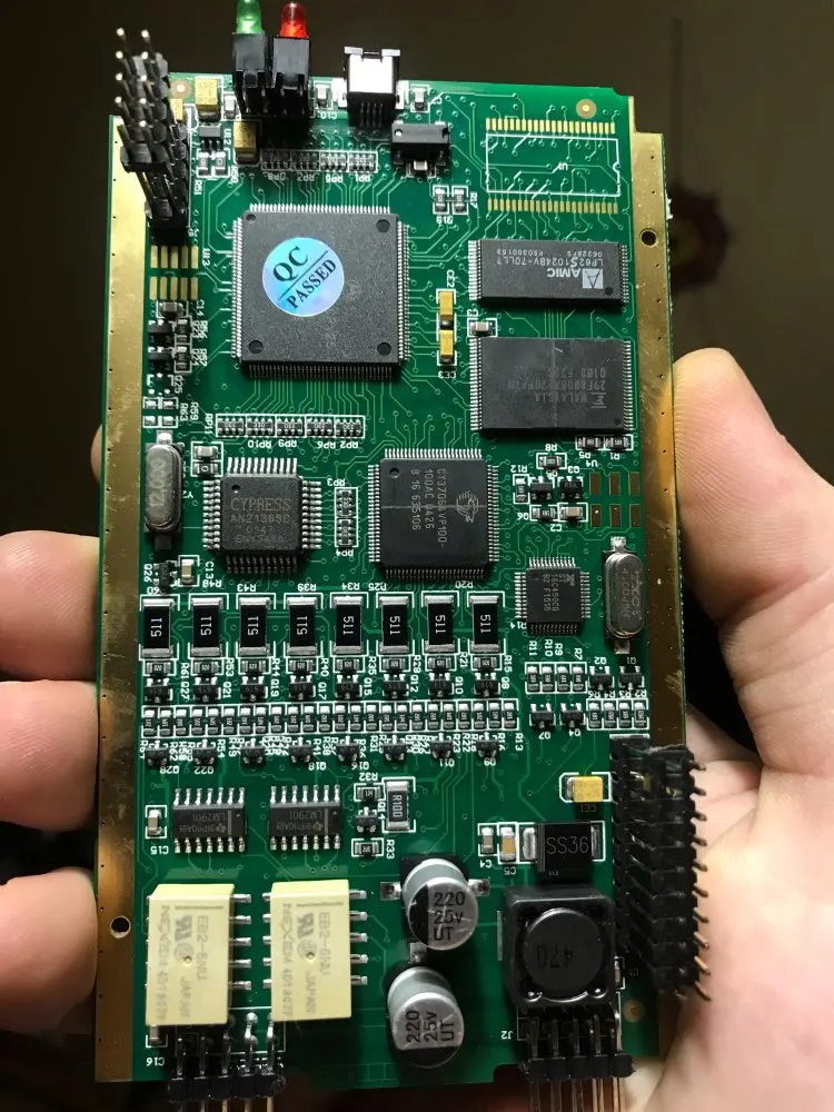Может закрепить V193 полный чип золото сторона печатной платы с CYPRESS AN2135SC/213 OBD2 диагностический интерфейс