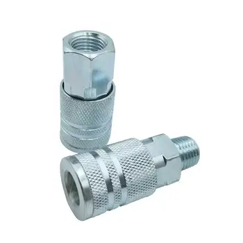 

14Pcs/set High Quality US Iron Galvanized Air Tool Fittings Connector Set 1/4in NPT Quick Connect Tools