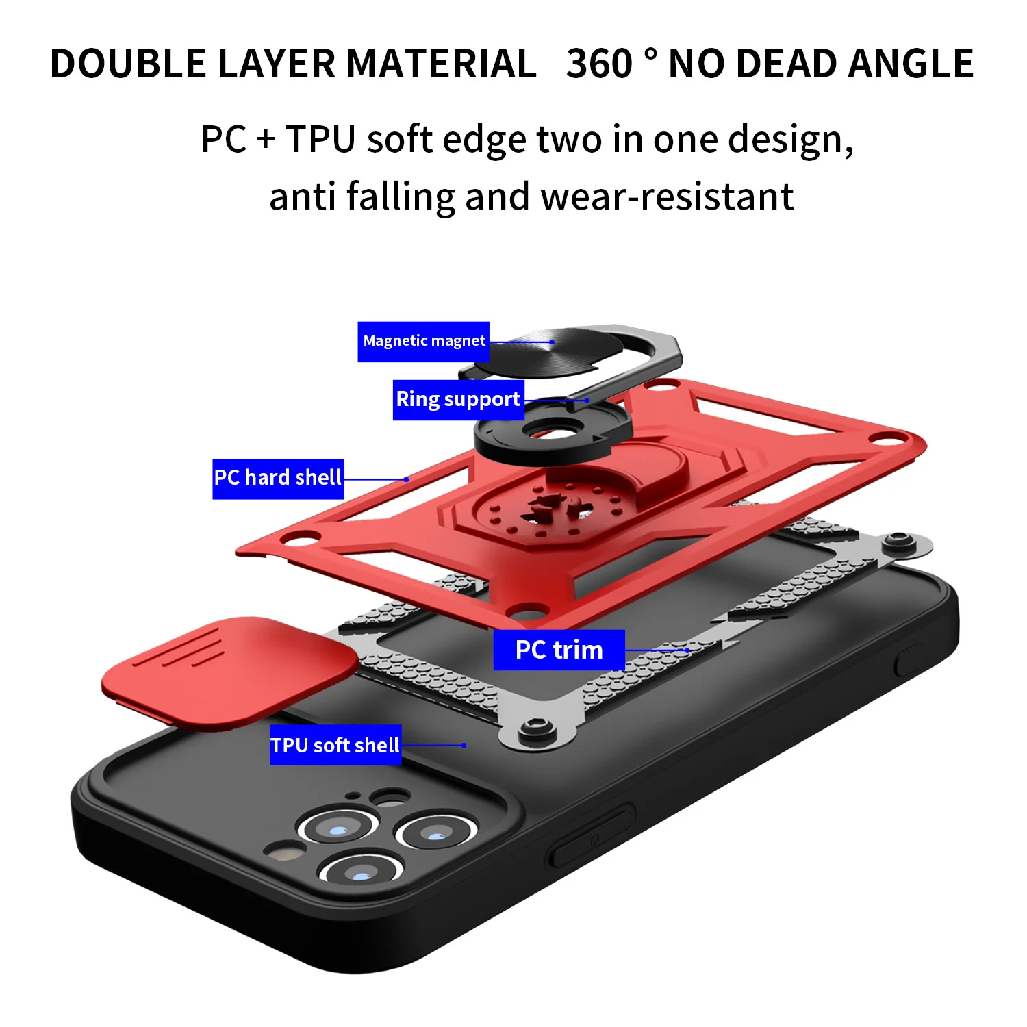 Armor Shockproof Phone Case For OPPO Realme Reno A32 A15 15S A53 A54 A72 A73 A74 A93 A94 8 5 5Z 4 Pro Lite 5G 4G 2020 PC Cover