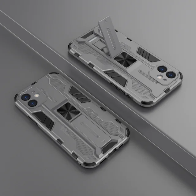 Armor Metal Magnetic Phone Case For Oppo Reno Find F19 X3 5Z 5G K9 4G Lite 5F 6 Pro Plus 5  Invisible Bracket Protector PC Cover Gray