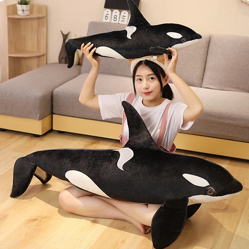 Большой симулятор Кит кукла подушка Orcinus Orca черный и белый КИТ плюшевая игрушка