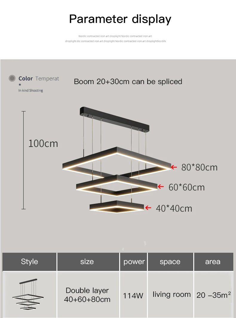 Modern Square Led Chandelier For Living Room Dining Room Kitchen Bedroom Black Rectangle Led Ceiling Pendant Lamp Hanging Light entryway chandelier