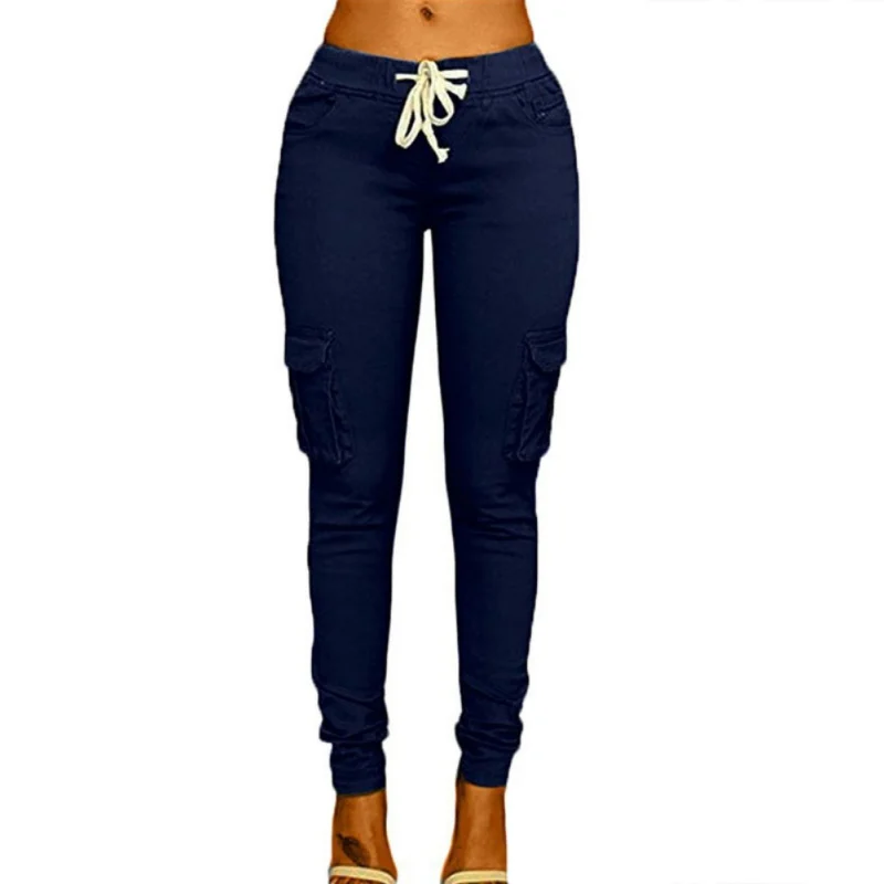 Длинные женские брюки 4 цветов Новые облегающие прямые повседневные с высокой