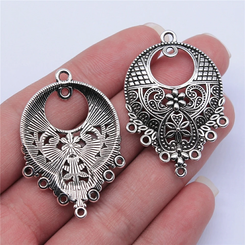 40pcs 43x30mm Antique Silver Color Chandelier Earring Connectors For